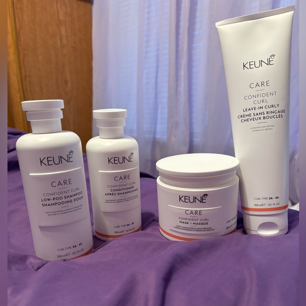 Keune: Confident Curl Shampoo, Conditioner, Mask and Leave-in Curly Conditioner
